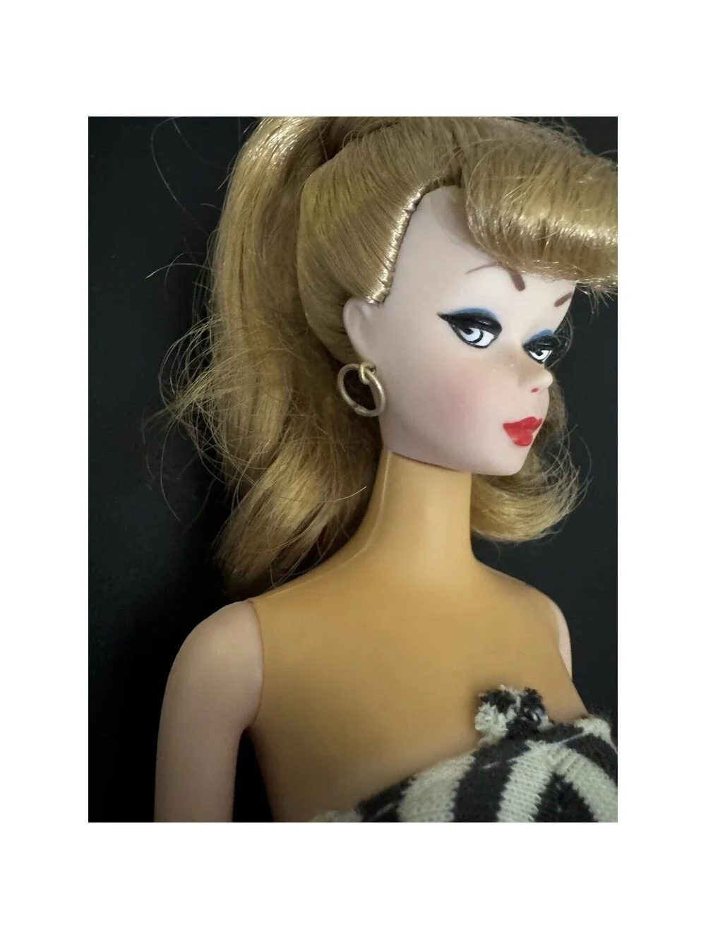 Vintage 1958 Barbie With Black And White Bathing Suit 1993 35th Anniversary
